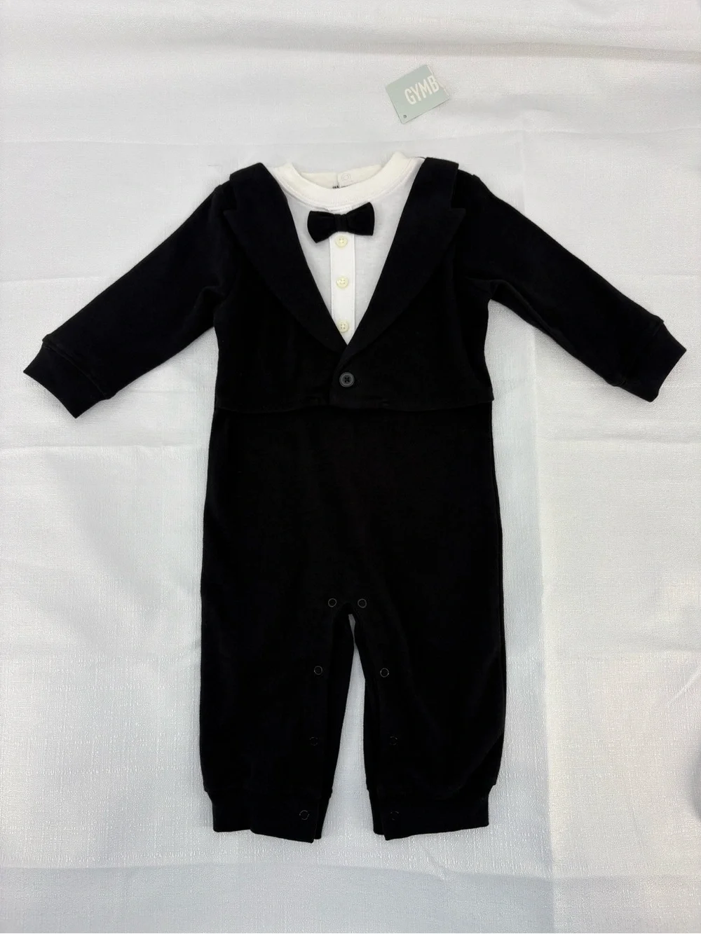 Gymboree New Boys 6-12 Months One Piece Tuxedo Romper Suit